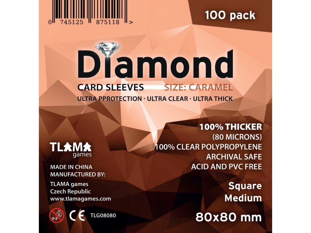 Obaly na karty Diamond Caramel: Square Medium 80x80