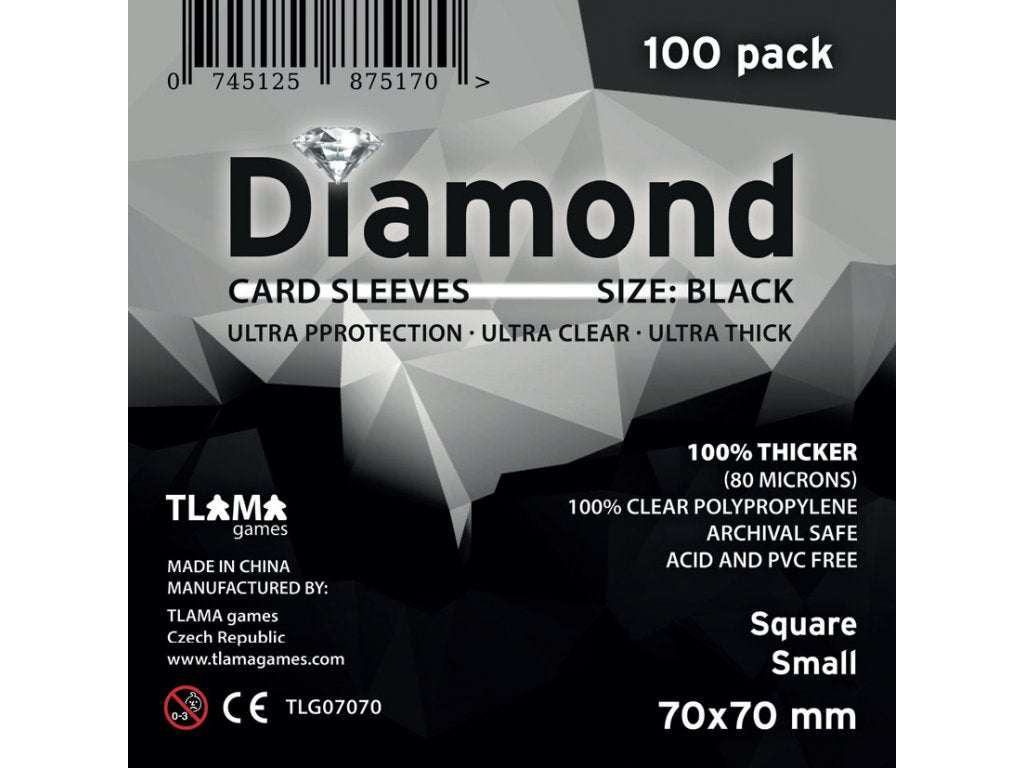 Obaly na karty Diamond Black: Square Small 70x70